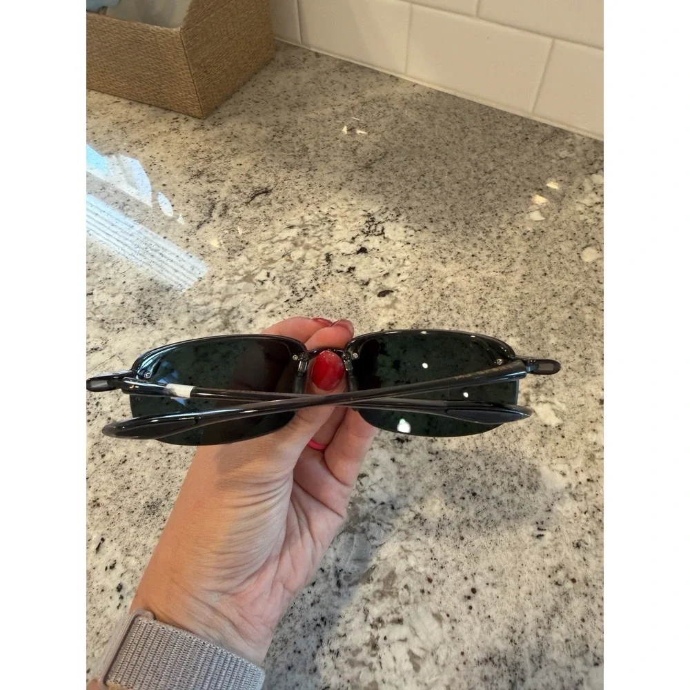 NEW Maui Jim Hookipa Gloss Black Polarized Sport Sunglasses MJ0407S-001 Rimless